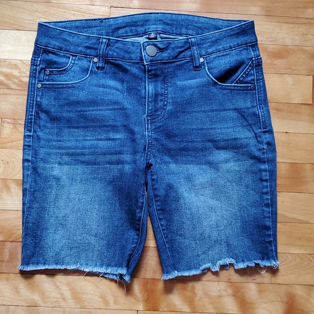 Jean biker shorts